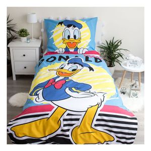 Donald Duck Disney Wende Bettwäsche Kopfkissen Bettdecke für 135x200 cm