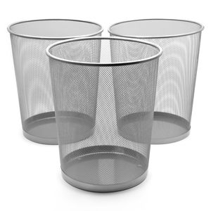 BigDean 3 Stück Papierkorb Mülleimer Büro silber 20L Draht – vielseitiger Mülleimer BigDean 3 Stück Papierkorb Mülleimer Büro silber 20L Draht – vielseitiger Mülleimer
