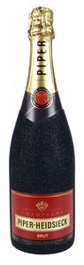 Piper-Heidsieck Brut Champagner 0,75l (12% Vol) Bling Bling Glitzerflasche in schwarz -[Enthält Sulfite]