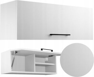 SKXMobel Hängeschrank, Horizontaler Badschrank Hängeschrank 80 x 30 x 30cm, Badezimmerschrank hängend, Badezimmer-Wandschrank in Weiß