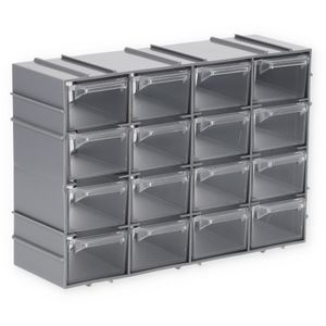 Sortimentskasten erweiterbar 16 Fach Sortierkasten Schubladen Organizer Kleinteilemagazin Sortimentsboxen