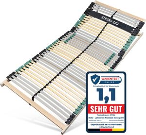 Lattenrost PREMIUM STRONG 200 mit Buchenholz, Lattenrost 120x200 extra stabil, Kopfteil verstellbar, orthopädischer 7 Zonen Lattenrost mit 42 verstärkten Leisten, Germany, bis 200Kg belastbar Lattenrost PREMIUM STRONG 200 mit Buchenholz, Lattenrost 120x200 extra stabil, Kopfteil verstellbar, orthopädischer 7 Zonen Lattenrost mit 42 verstärkten Leisten, Germany, bis 200Kg belastbar