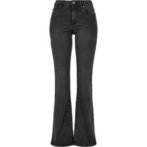 Dámské kalhoty Urban Classics Ladies High Waist Flared Denim Pants black washed - 34