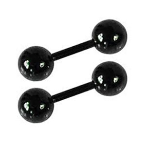 Ohrstecker Einfache verschleißfeste Männer Punk Ball Barbell Ohrringe für Dating-Schwarz,4mm