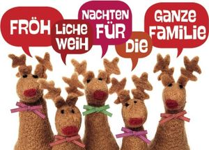 DeCoArt... 3 Weihnachtspostkarten  Rentier Fröhliche Weihnachten für die ganz Familie Rentiere 15 x 10,5 cm