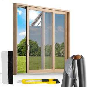 UV-Schutz Spiegelfolie: Fensterschutz & Sonnenschutz innen/außen - selbstklebend, rückstandslos entfernbar (60x400cm)