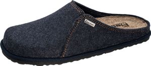 Fischer Herren Pantoffel Hausschuh Filz Ziernaht lose Einlagen 646952, Größe:45 EU, Farbe:Blau