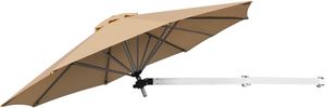 COSTWAY Sonnenschirm 250 cm Gartenschirm Knickbarer Sonnenschutz Neigungswinkel & Höhe verstellbar Beige