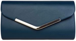 styleBREAKER Damen Clutch Abendtasche Envelope Kuvert Design mit Metall Zierleiste und abnehmbarer Kette 26 x 5,5 x 14,5 cm