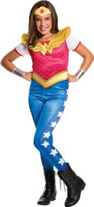 Wonder Woman - Kostým - Dívky BN4891 (104) (Červená/modrá/zlatá)