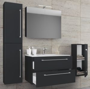 VCM 5-dielna umývadlová zostava Kúpeľňový nábytok sada Umývadlo Badinos Zásuvka SC Black