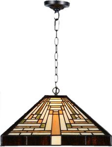 Casa Padrino Luxus Tiffany Hängeleuchte Mehrfarbig 36 x 36 x H. 16 cm - Art Deco Tiffany Hängelampe - Wohnzimmer Hängeleuchte - Deko Hängeleuchte - Luxus Tiffany Leuchten - Art Deco Leuchten