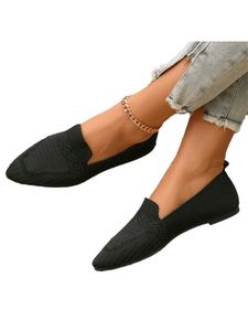 Damen Slipper Slip On Loafers Flache Schuhe Anti-Rutsch Casual Pumps Tanz Loafer Schwarz,Größe EU 36