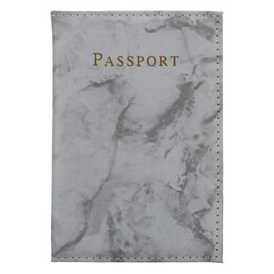 Cadorabo Reisepass Hülle und Karten Hülle aus Kunstleder in Grau 2-teiliges Taschen Set