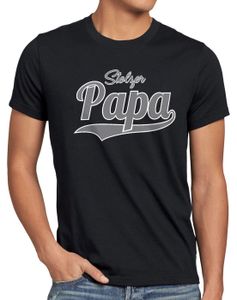 style3 Stolzer Papa Herren T-Shirt Vater Dad Spruchshirt Funshirt, Größe:S, Farbe:Schwarz