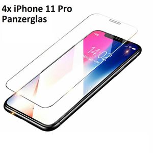 4x Iphone 11 Pro Panzerglas Folie - Glas-Folie klar kompatibel mit Apple iPhone 11 Pro / Xs / X - Panzerglas für iPhone 11 Pro / Xs / X