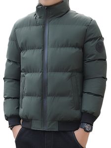 Herren Langarm Jacke Winter Warm Warmes Stehkragen Outwear verdicken Mit Taschen Pufferjacken,Farbe:Grün,Größe:Xl