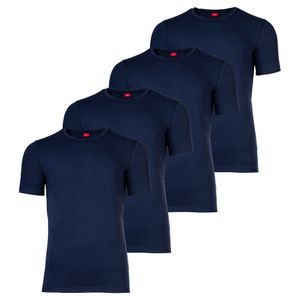 s.Oliver Herren T-Shirt, 4er Pack - Basic, Rundhals, einfarbig Marine S