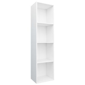 vidaXL Bücherregal/TV-Schrank Weiß 36×30×143 cm Holzwerkstoff