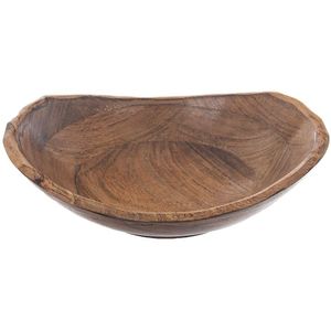 Orion Holzschüssel | Holzschale | Servierschüssel für Obst Gemüse Salate aus Mangoholz dekorativ 30x27,5 cm 1,6l