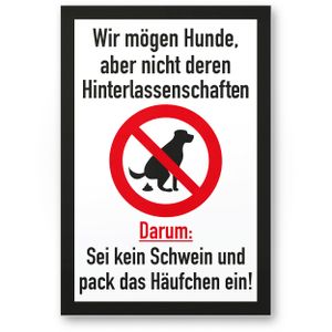 Komma Security Kein Hundeklo Keine Hundetoilette - Kunststoff Schild Hunde kacken verboten - Verbotsschild Hundeverbotsschild Verbot Hundeklo Hundekot Hundehaufen Hundekacke