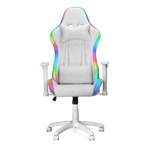 Ranqer Halo RGB/LED Gaming Stuhl | Gaming Stuhl mit RGB LED-Beleuchtung, 350 Farben und Effekten, Höhenverstellbare Armlehnen, Rundum Drehbar, Ergonomischer Bürostuhl,  - weiß