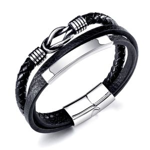 Männer Armband  Armreif schwarz  für Herren, geflochten Breites  Wickelarmband mit Magnet Verschluss