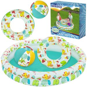 Bestway Nafukovací SET - bazén 112cm, plavací kruh 51cm, míč 41x15cm