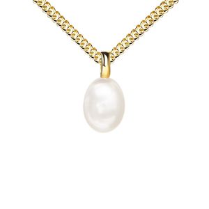 Goldkette mit Perlen Anhänger Gold 585 Süßwasserperlen Damenschmuck Mit Halskette  - Kettenlänge 50 cm.
