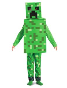 Offizielles Creeper-Kostüm für Kinder Minecraft grün