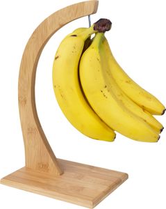 QUVIO Bananen- oder Traubenhalter aus Holz - Obsthalter - Obstkorb - Obstschale - Braun