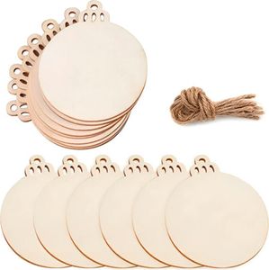 Sada 30ks - Drevené ozdoby na maľovanie na Vianoce, Drevené vianočné závesné ozdoby DIY, Vianočné ozdoby na stromček  - ORNAMENTIFY