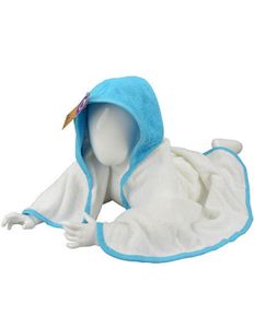 Baby Hooded Towel / 75 x 75 cm - Farbe: White/Aqua Blue/Aqua Blue - Größe: 75 x 75 cm