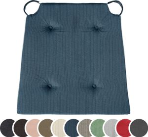 sleepling - 4er set Stuhlkissen, Sitzkissen für Indoor und Outdoor, mit Klettverschluss, 100% Baumwolle, 42 x 40 x 5 cm, dunkelblau