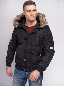 Lonsdale Men Hooded Winterjacket JARRETH, Farbe:black, Größe:L