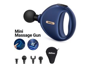 Massagepistole Massagegerät Bitfinic Mini Massage Gun 0,47kg Leicht Tragbar mit 4 Geschwindigkeiten 4 Massageköpfe, Massage Pistole für Nacken Schulte