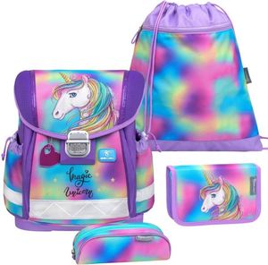 Belmil Classy ergonomisches Schulranzen-Set 4-teilig "Rainbow Color" mit Brustgurt