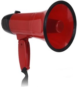 Megafón so sirénou - 22 x 14 cm - mikrofónová hovoriaca trubica s popruhom na prenášanie