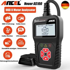 OBD2 ANCEL AS 100 - Diagnostické zařízení pro VW BMW Audi Mercedes atd., 8 jazyků (včetně němčiny), aktualizace čtecího softwaru, rozhraní diagnostického zařízení OBD