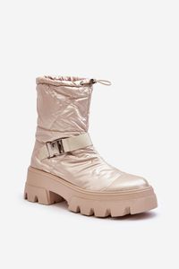 Damen-Stiefel Mit Massiver Sohle Und Flachem Absatz Beige Werikse 40