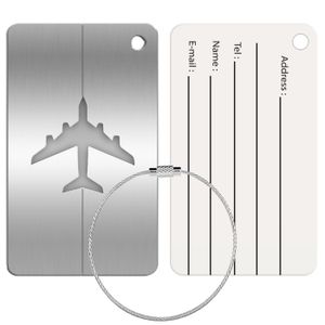 Reise Kofferanhänger Namensschild Gepäck Anhänger Schild Urlaub Flugzeug Trolley, Silber