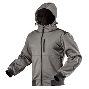 NEO TOOLS Softshell Jacket - Winddichte Jacke – Wasserdichte Softshell - Softshell-Arbeitsjacke mit abnehmbarer Kapuze - Gr. XXL