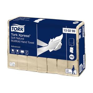 Tork Xpress® Multifold-Handtücher H2, Advanced-Qualität, reißfest, 2-lagig, 21 × 180 Blatt, natur