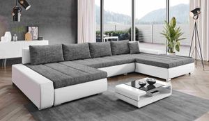 FURFURNIX Wohnlandschaft ELISABETTA Couch Schlafsofa U-Form U-Sofa mit Schlaffunktion und Bettkasten MA 120+BE 01