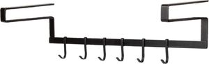 Wenko Küchenreling mit 6 Haken, Wandmontage, schwarz, 40 cm – 420028_B Wenko Küchenreling mit 6 Haken, Wandmontage, schwarz, 40 cm – 420028_B