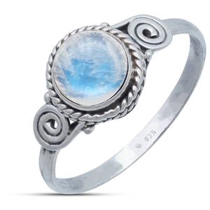 Ring PLANDA aus 925er Sterling Silber, Ringgröße:56, Stein:Regenbogen Mondstein