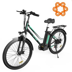 E-Bike Damen Herren 26 Zoll Elektrofahrräder Shimano 7 Gänge Pedelec Citybike mit 250W Motor 36V 10.4AH Lithium-Ionen-Akku E-Fahrrad für Erwachsene City Pendler