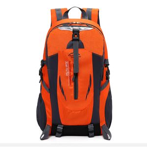 Großer 50L USB Rucksack Rucksack Wasserdicht Camping Wandern Outdoor Schultasche - Orange