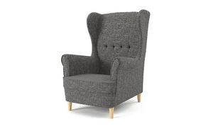 Ohrensessel MILO Sessel für Wohnzimmer & Esszimmer Skandinavisch - Relax Sessel aus Webstoff - Best Sessel. Sessel Wohnzimmer Möbel FARBE: Dunkelgrau