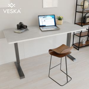 Höhenverstellbarer Schreibtisch (140 x 70 cm) - Sitz- & Stehpult - Bürotisch Elektrisch Höhenverstellbar mit Touchscreen & Stahlfüßen - Anthrazit/Weiß